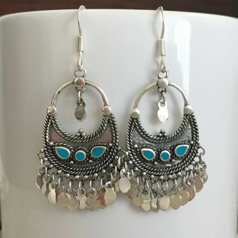 Sundance Catalog Turquoise Studs & Bangle Earrings